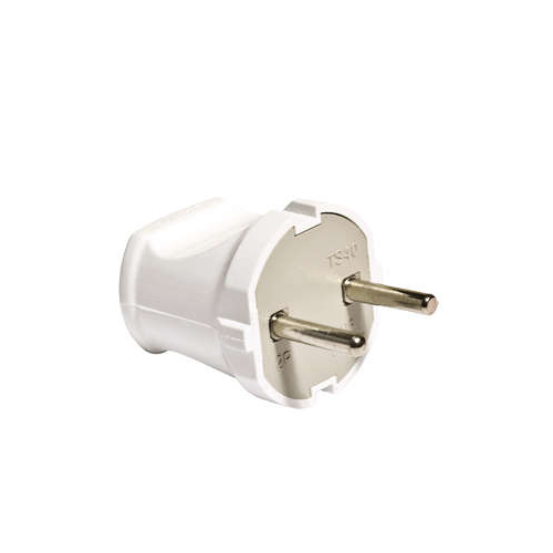 Вилка электрическая 6А 250В без заземл. бел. (еврослот) UNIVersal А113