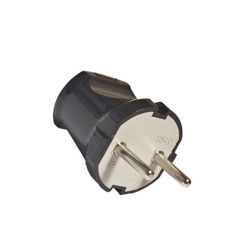 Вилка электрическая 6А 250В без заземл. черн. (еврослот) UNIVersal А0113