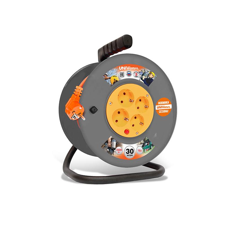 Удлинитель на кат. 4х30м ВЕМ-250 термо ПВС 3х1.5 розетки с защ. крышкой UNIVersal 9634157