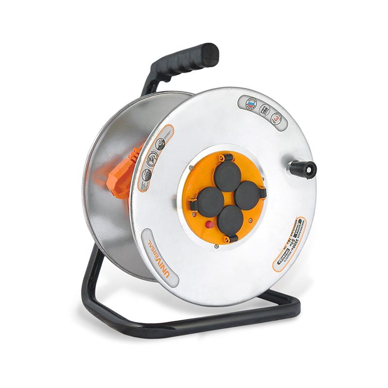 Удлинитель на катушке 4х50м с заземл. 16А IP44 У16-041 термо ПВС 3х1.5 розетки с защ. крышкой UNIVersal 9633072