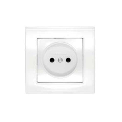 Розетка 1-местная СП Бриллиант 16А IP20 без заземления защитные шторки белый