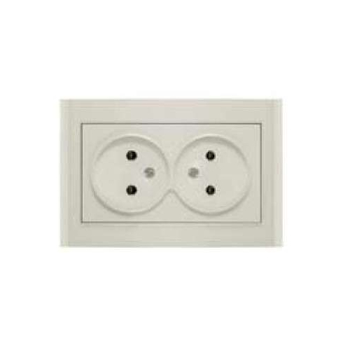 Розетка 2-м СП Бриллиант 16А IP20 без заземл. сл. кость UNIVersal 7948738