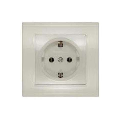 Розетка 1-м СП Бриллиант 16А IP20 с заземл. сл. кость UNIVersal 7948844