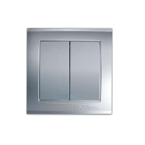 Выключатель 2-кл. СП Бриллиант 10А IP20 серебр. UNIVersal 7949650