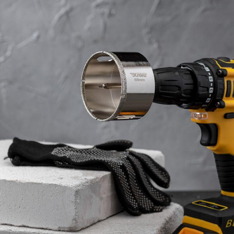 Коронка алмазная 68мм с центровочным сверлом Kranz KR-92-0018