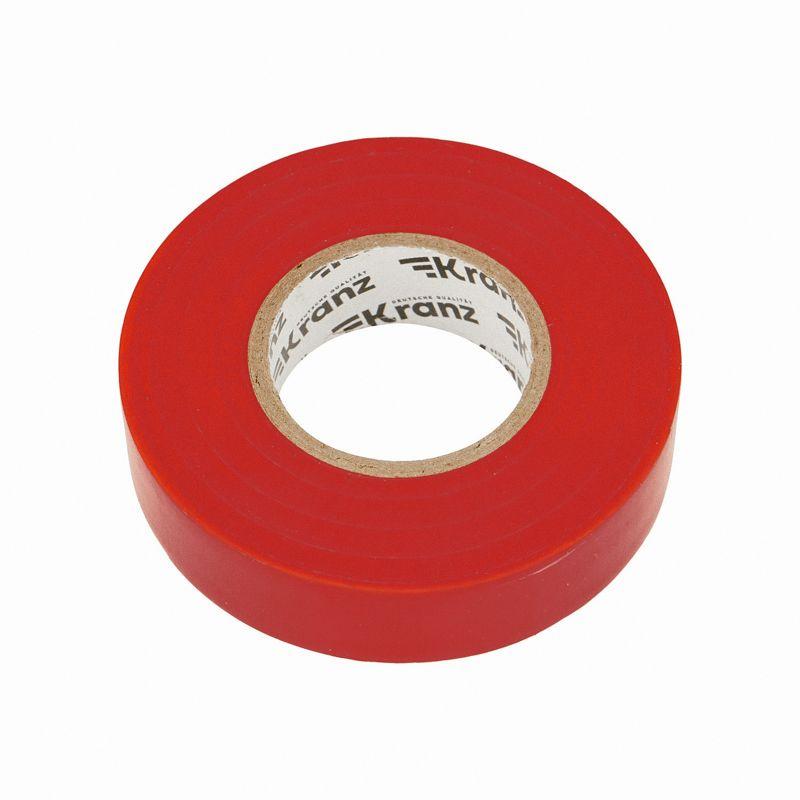 Изолента ПВХ профессиональная 0.18х19мм х 20м красная (уп.10шт) Kranz KR-09-2804