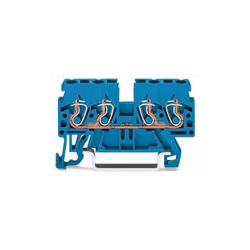 Клемма 4х(0.08-2.5мм) проходная 1пол. 55х27.5мм син. (уп.100шт) WAGO 870-834