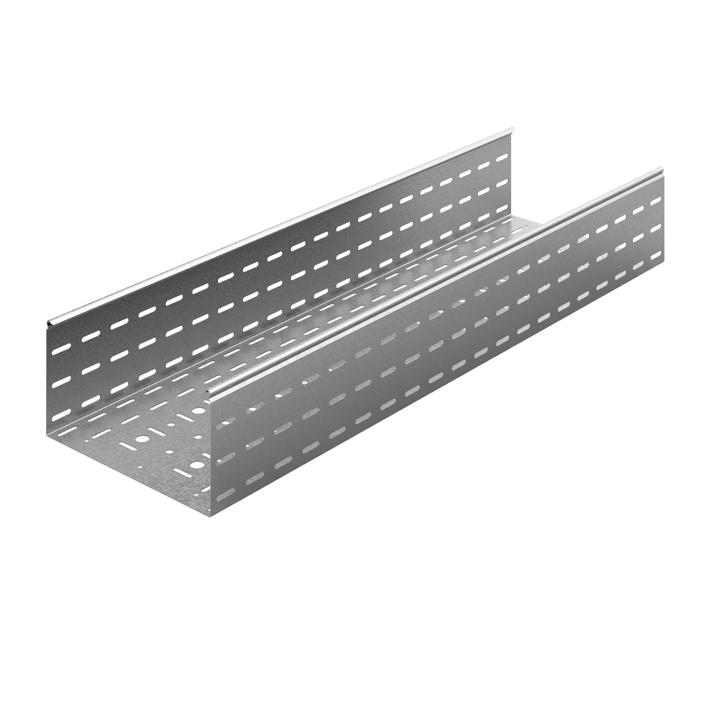 Универсальный лоток перфорированный 150х150х3000, толщ. 1,0 мм, Сендзимир цинк (082809)