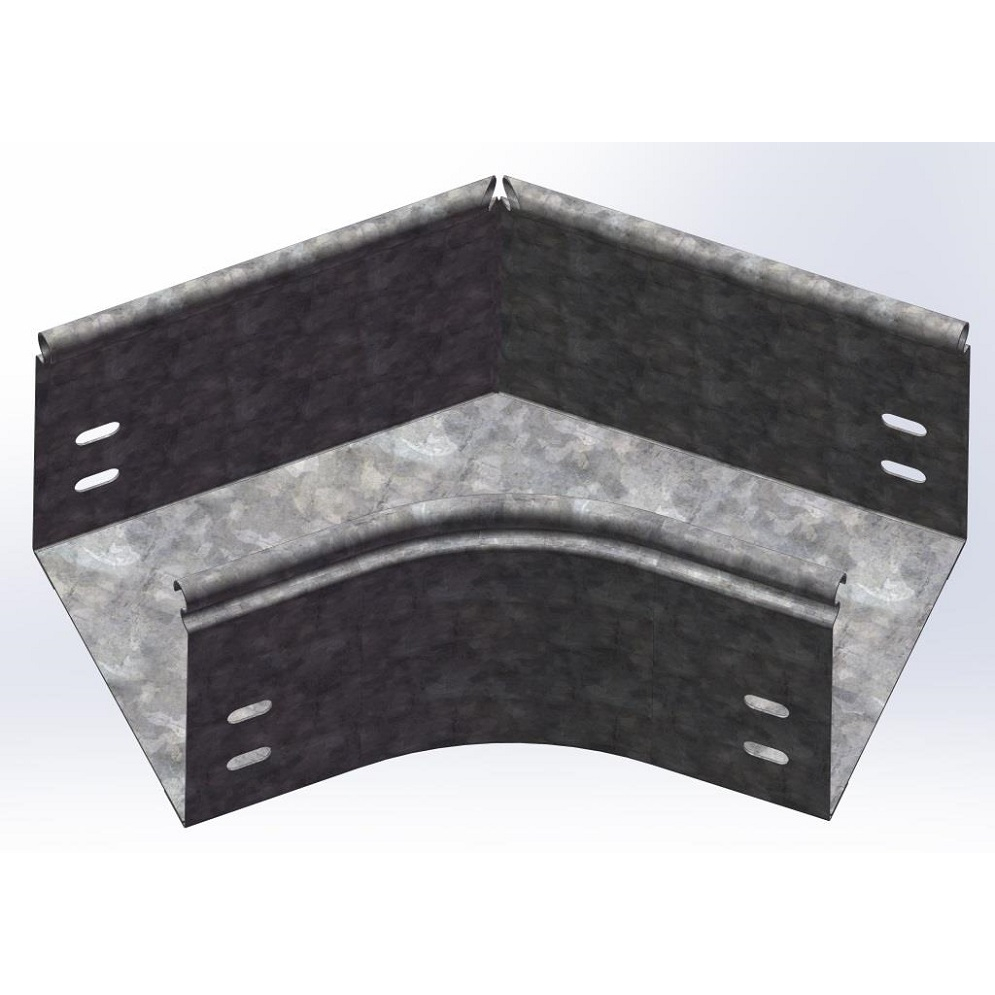 Угол плоский плавный 45 град. к лотку 50х50, толщ. 0,7 мм, Сендзимир цинк (035655)