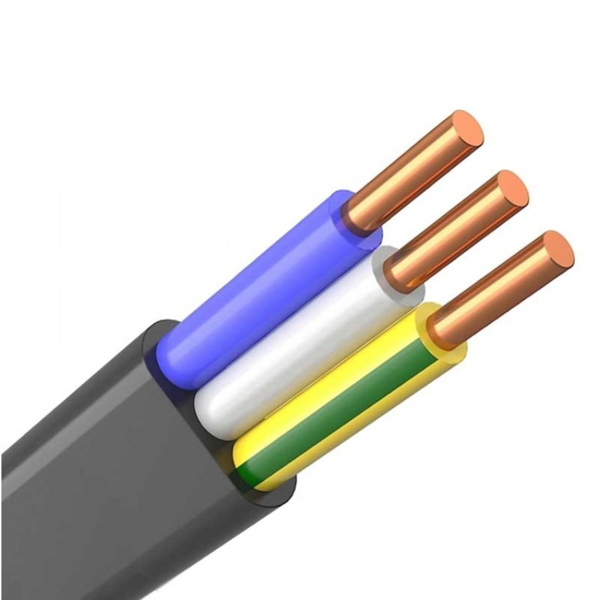 Силовой кабель ВВГ-Пнг(А) 3х1.5 ок (N PE) 0.66 кВ (БУХТА 5М)