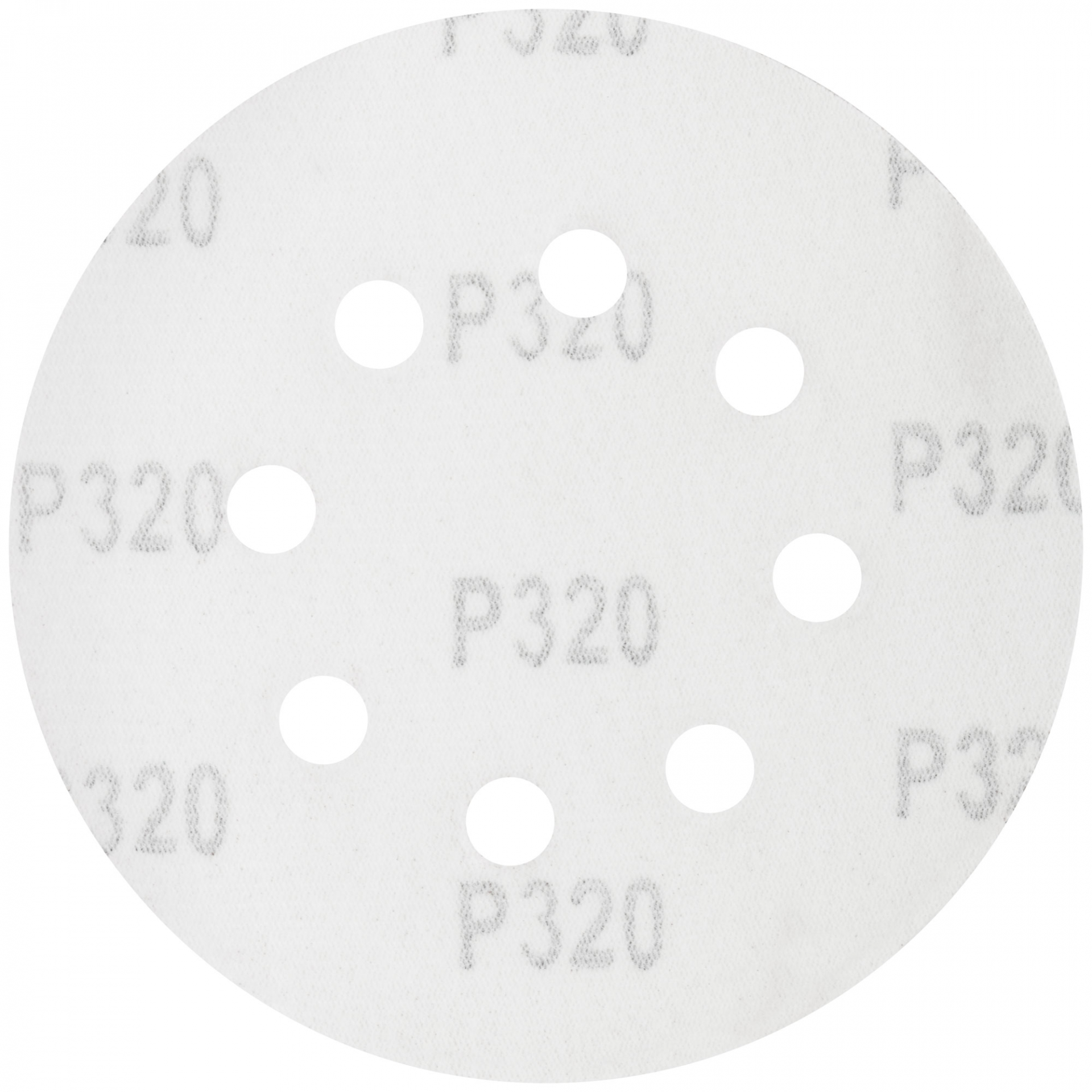 Круги шлифовальные с отверстиями (липучка), алюминий-оксидные, 125 мм, 5 шт. Р 320