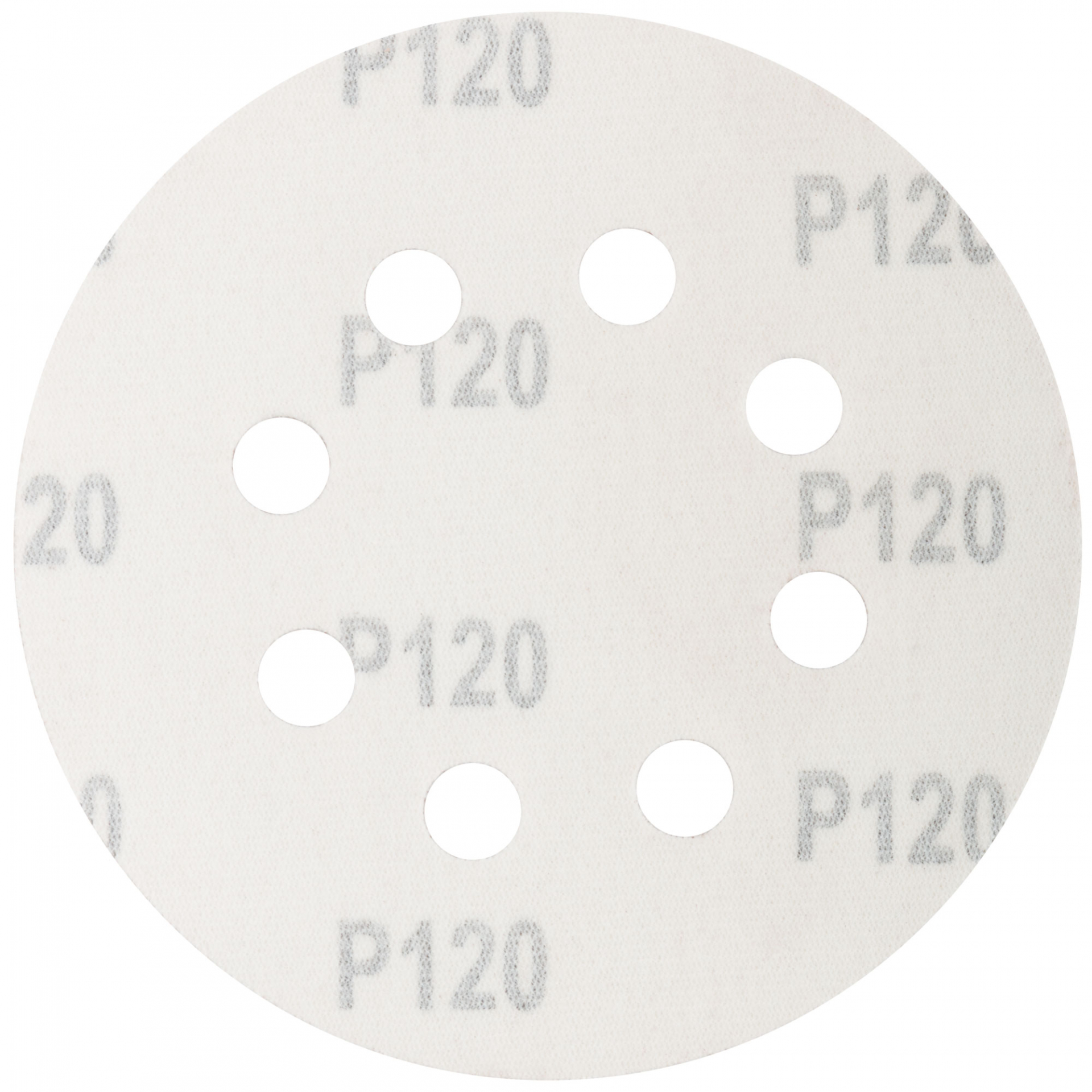 Круги шлифовальные с отверстиями (липучка), алюминий-оксидные, 125 мм, 5 шт. Р 120