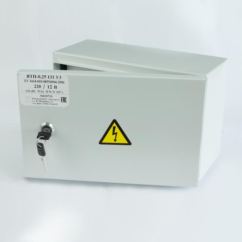 Ящик с понижающим трансформатором ЯТП 0.25 220/42В (3 авт. выкл.) IP54 Кострома ОС0000016641