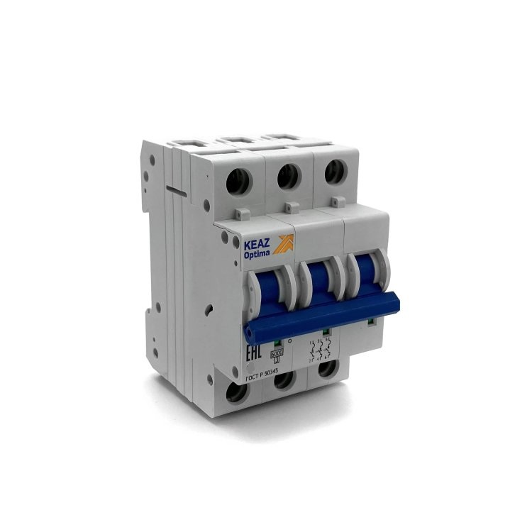 Выключатель автоматический модульный 3п C 63А 10кА OptiDin BM63-3C63-10-УХЛ3 КЭАЗ 249163