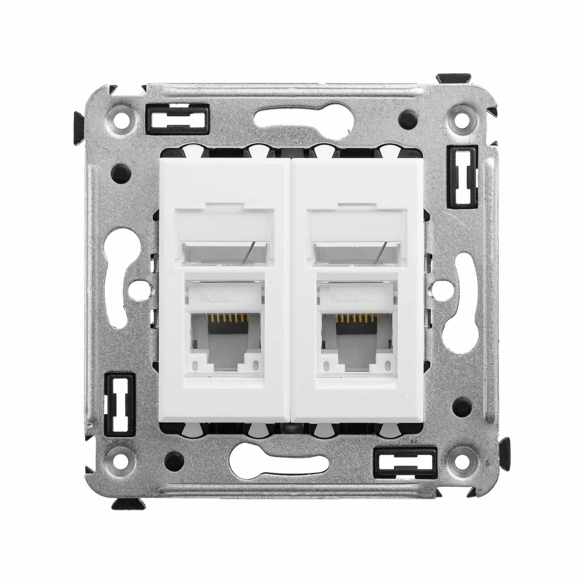 Avanti Компьютерная розетка RJ-45 в стену, кат.6А двойная Белое облако (4400374)