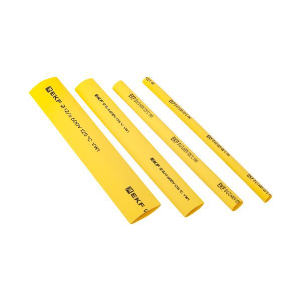 Набор трубок термоусадочных ТУТ 4/2; 6/3; 8/4; 10/5; 12/6 (7 цветов по 5шт 100мм) PROxima EKF tut-n-4-r