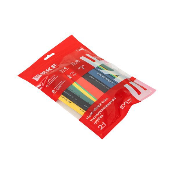 Набор трубок термоусадочных ТУТ 4/2; 6/3; 8/4; 10/5; 12/6 (7 цветов по 5шт 100мм) PROxima EKF tut-n-4-r