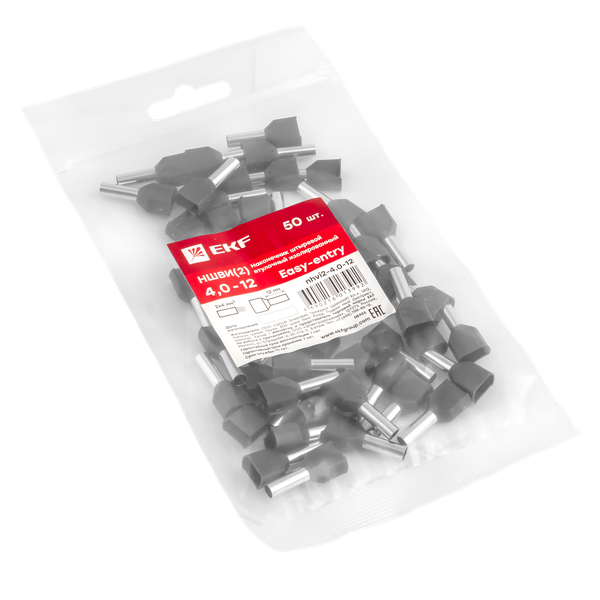 Наконечник штыревой втулочный изол. НШвИ(2) 4-12 (уп.50шт)