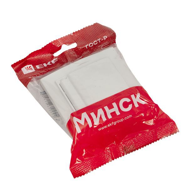 Розетка Минск 1-местная СП с заземлением и крышкой16А белая защитные шторки IP44 Basic (ERR16-029-100-44)