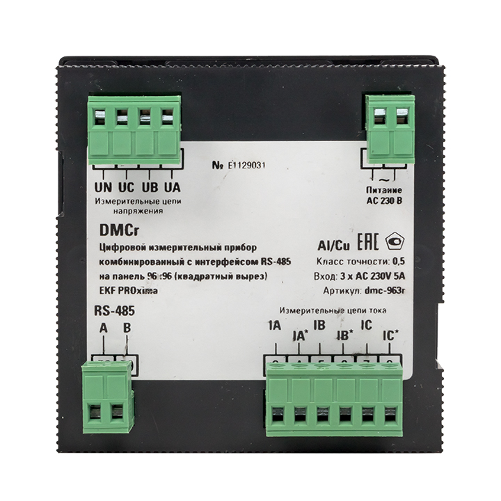 Цифровой измерительный прибор комбинированный DMC-r с интерфейсом RS-485 на панель 96x96 (квадратный вырез) EKF PROxima (DMC-963r)