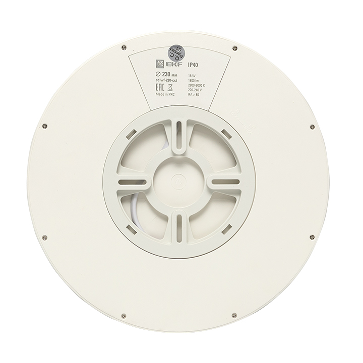 Светильник светодиодный ДБО-18Вт EKF Connect 230мм (sclwf-230-cct)