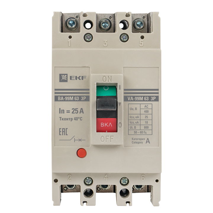 Выключатель автоматический ВА-99М 63/25А 3P 25кА EKF (mccb99-63-25m)