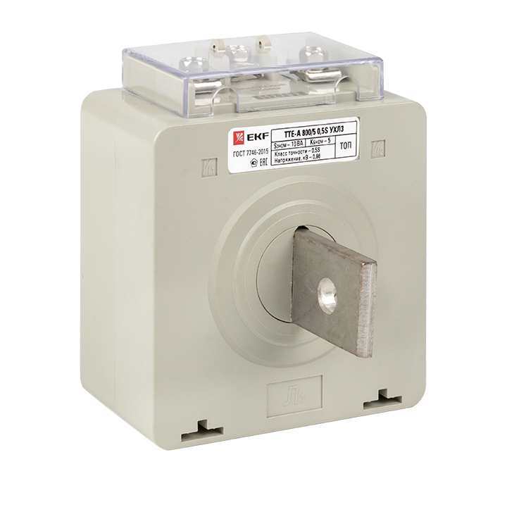Трансформатор тока ТТЕ-A-800/5А с клеммой напряжения класс точности 0,5S EKF PROxima (tte-S-800-0.5S)