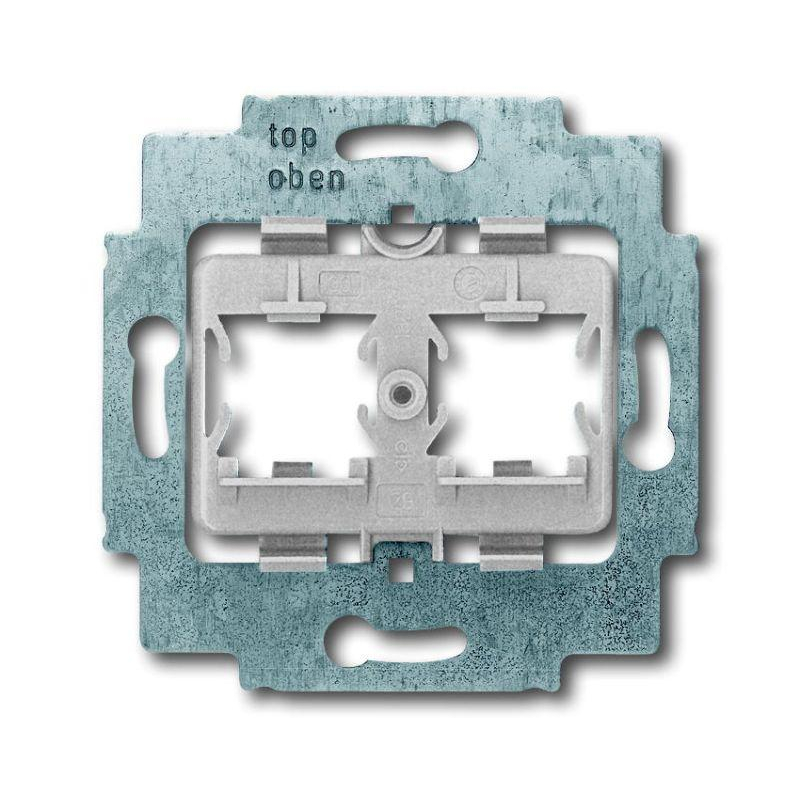 Суппорт для 2-х разъёмов Panduit TX6 10 Gig Shielded Jack Module,  с серым цоколем, без монтажных лапок