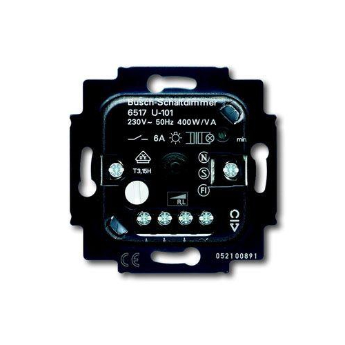 Механизм светорегулятора для ламп накаливания и НВ галогенных ламп с индуктивным трансформатором с отдельным вых. выкл. 60-400Вт + 6А ABB 2CKA006517A0018