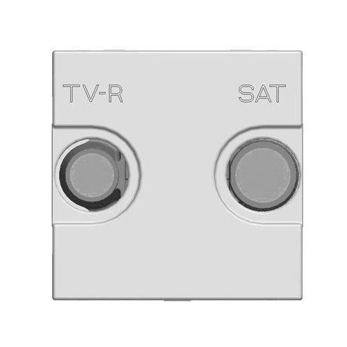 Накладка для TV-R-SAT розетки, 2-модульная, серия Zenit, цвет серебристый