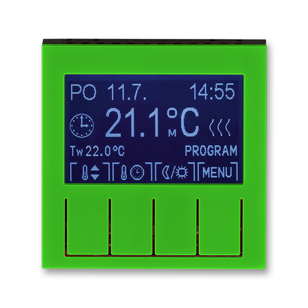 Терморегулятор ABB Levit универсальный программируемый зелёный / дымчатый чёрный