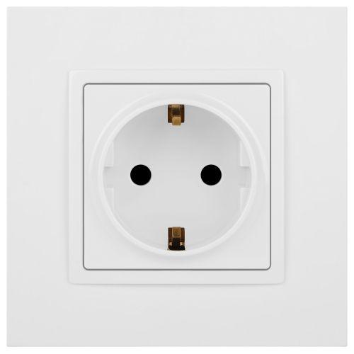 Розетка 1-м СП Эра Elegance 14-2102-01 16А IP20 16AX 250В 2P+E Schuko защ. шторки бел. Эра Б0034272