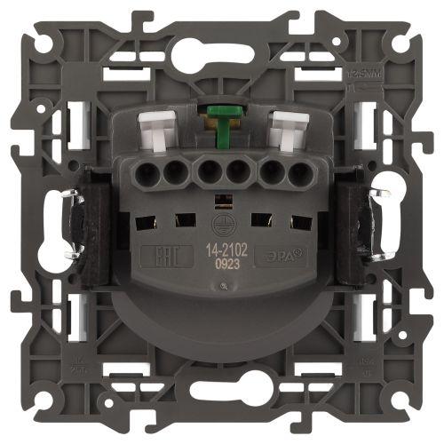 Розетка 1-м СП Эра Elegance 14-2102-01 16А IP20 16AX 250В 2P+E Schuko защ. шторки бел. Эра Б0034272