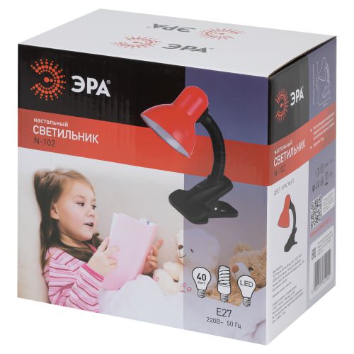 Светильник настол. N-102-E27-40W-R красн. ЭРА C0041425