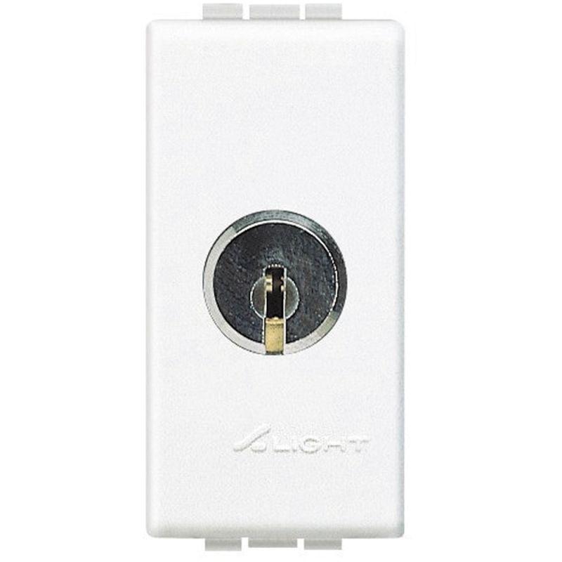 Переключатель 1-кл. 2п СП LivingLight 16А IP20 1П с ключом бел. Leg BTC N4022