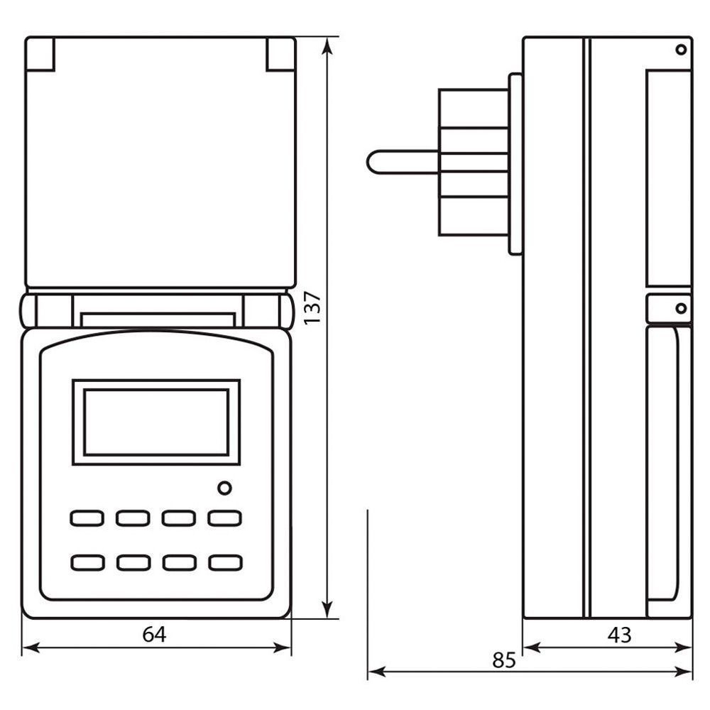 Розетка с таймером Feron TM23 недельная электронная мощность 3500W/16A IP44