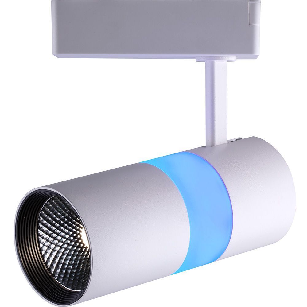 Светодиодный светильник Feron AL108 трековый на шинопровод 12+5W, 35 градусов, 4000К и подсветка синяя