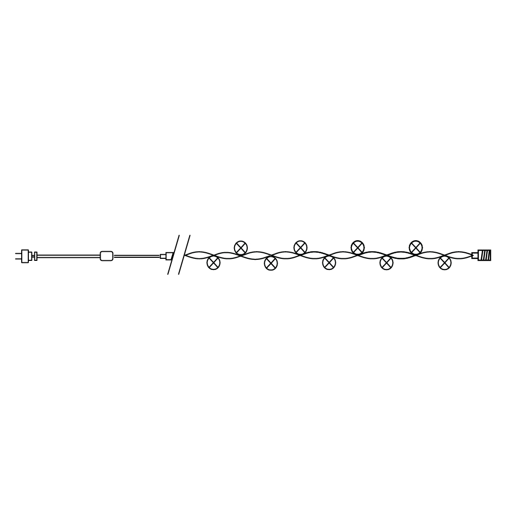 CL43 Гирлянда линейная,  200 LED мультиколор, статичная, 20 м +1.5м, черный шнур