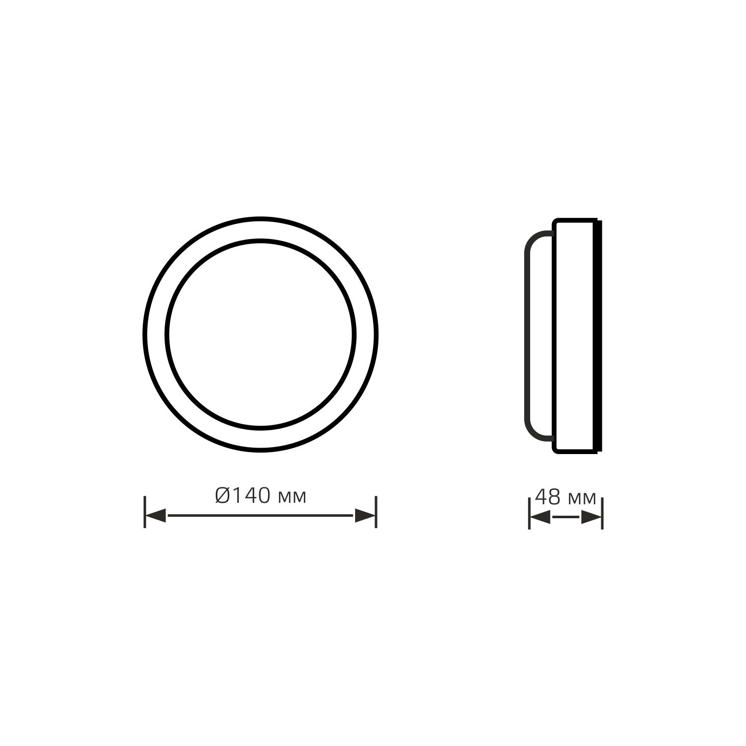 Светильник светодиодный ДБП-8 Вт 680 Лм 4000K IP65 D140х48 мм ЖКХ круг с микроволновым датчиком Elementary Gauss (126411208-S)