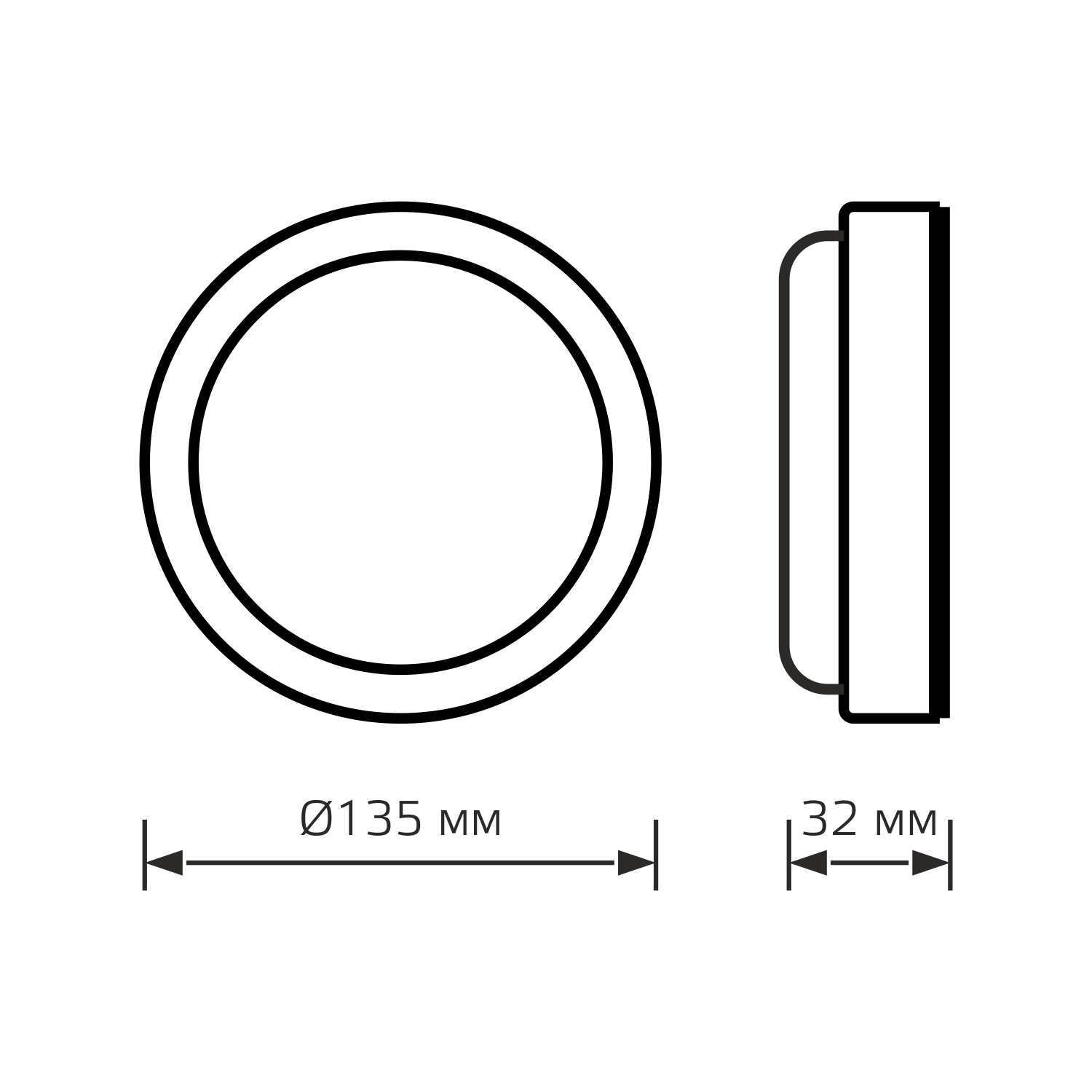 Светильник светодиодный ДБП-12 Вт 980 Лм 6500K IP40 D135х32 мм ЖКХ круг HALL Gauss (193411312)