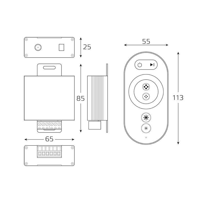 Контроллер для светодиодной ленты LED RGB 12 В 288 Вт Basic Gauss (BT622)