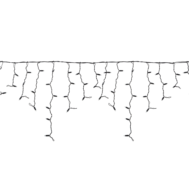 Гирлянда профессиональная Айсикл (бахрома) светодиодный 4.0х0.6м черный провод 220В тепло-белый (255-226)