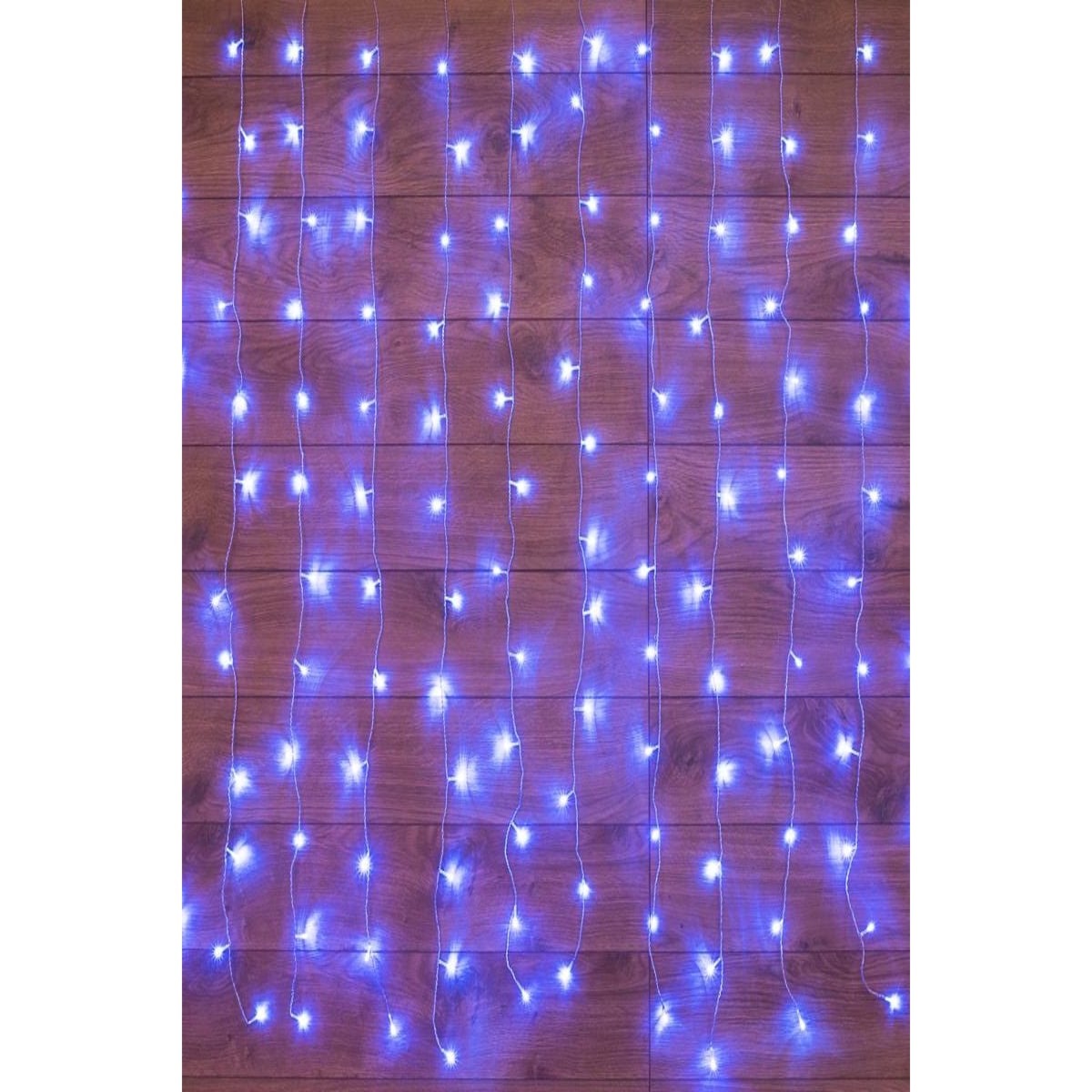 Гирлянда, растяжка "Светодиодный Дождь" 1.5х1.5м., 144 диода, цвет синий, IP20 с контроллером провод прозрачный
