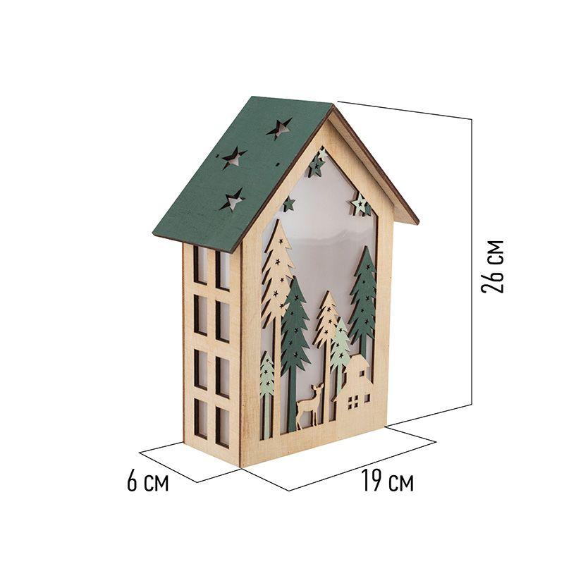 Фигура деревянная "Домик в лесу" 19х6х26см с подсветкой Neon-Night 504-024