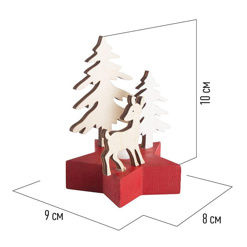 Фигура деревянная "Олененок в лесу" 9х8х10см с подсветкой Neon-Night 504-041