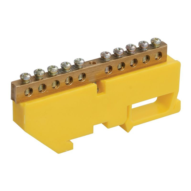 Шина PE земля на DIN-изол ШНИ-6х9-16-Д-Ж IEK