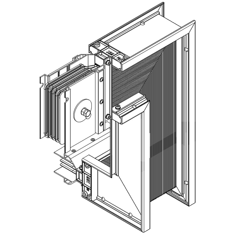 LINEBAR Секция Z-образная вниз вправо 630А Al 3L+N+1/2PE некрашеная IP55 транспортировочная IEK