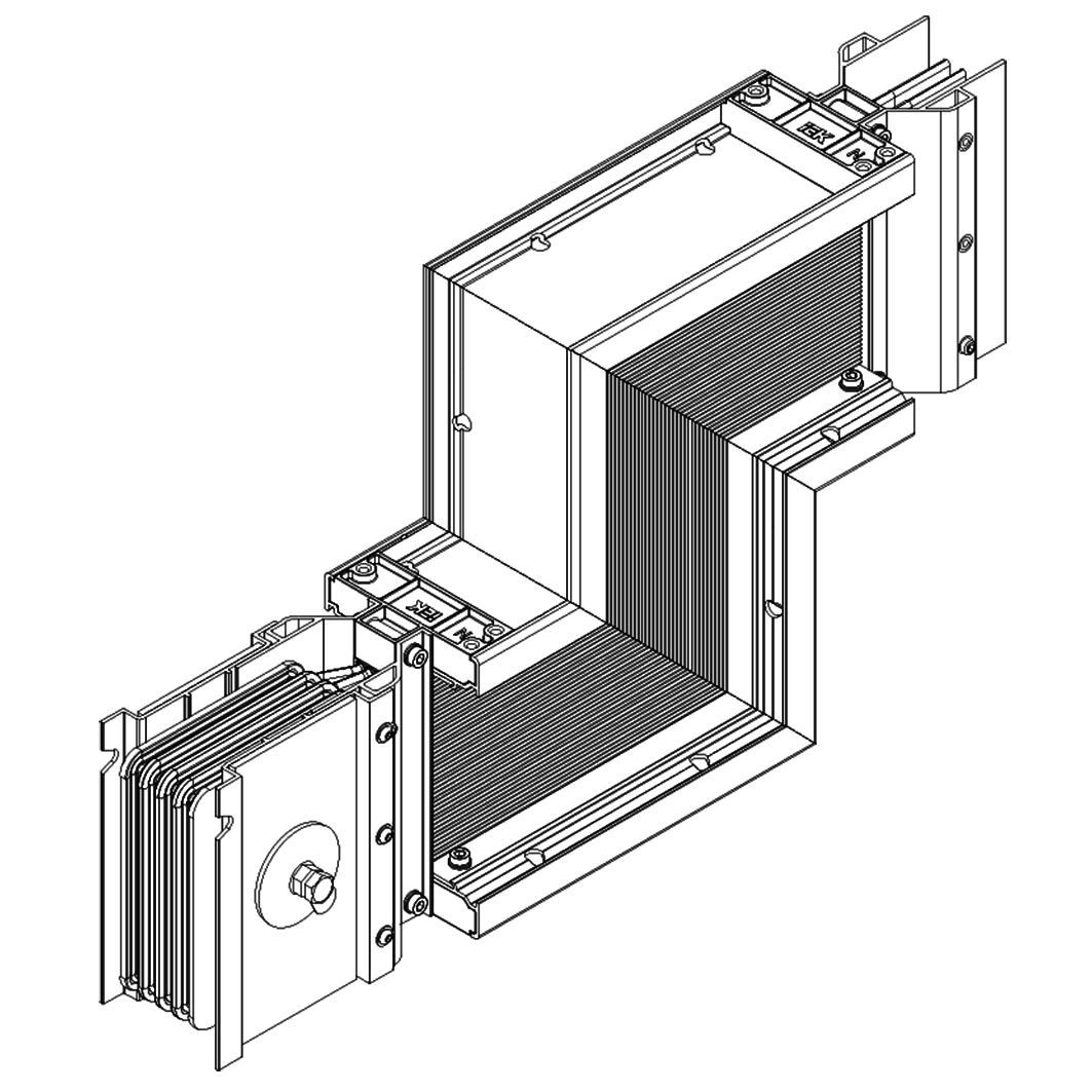 LINEBAR Секция Z-образная вверх 5000А Al 3L+N+1/2PE IP55 транспортировочная 2 плеча на заказ IEK