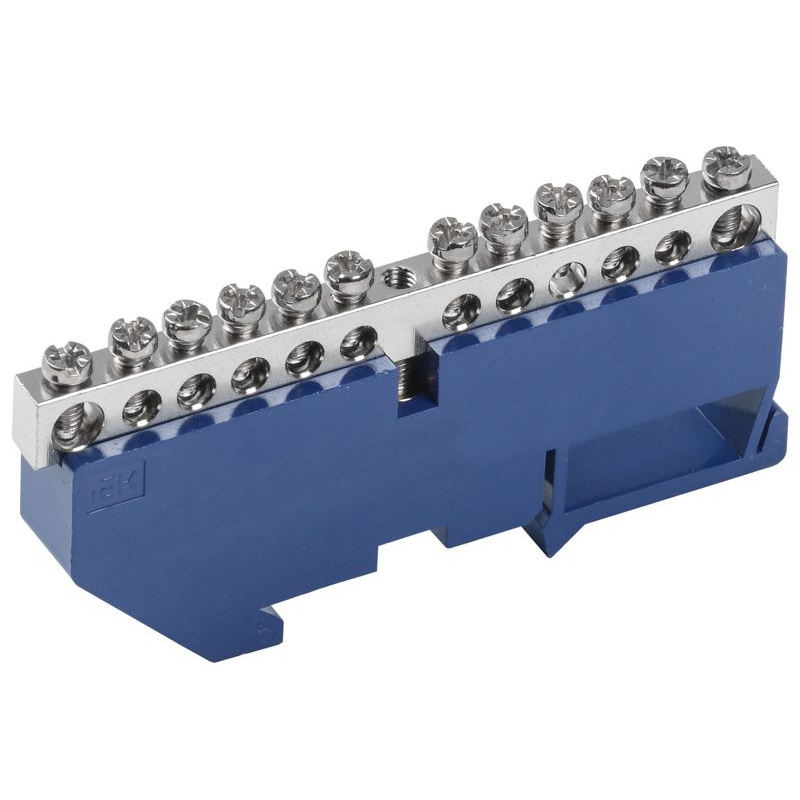 Шина N ноль на DIN-изоляторе с никелевым покрытием ШНИ-6х9-12-Д-С IEK