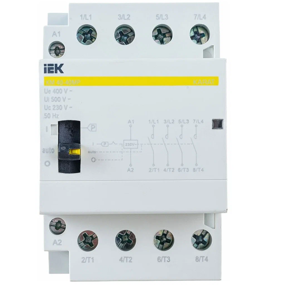 Контактор модульный с ручным управлением КМ63-40МР AC KARAT IEK